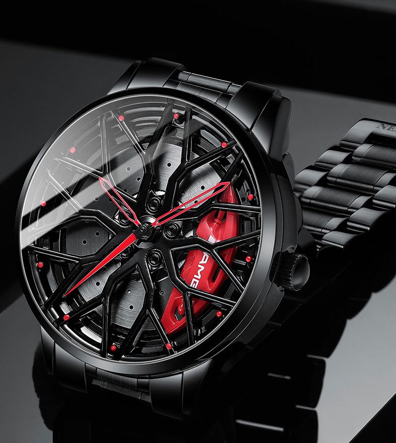 New High Quality Original Men Luck Flywheel Waterproof Quartz Watch