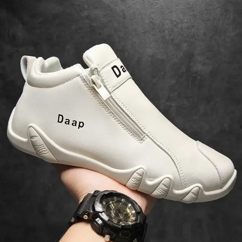 Luxury Round Toe Men Ankle Boots Light Slip